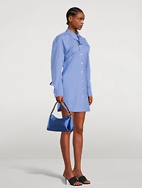 Long-Sleeve Shirt Dress With Detached Collar