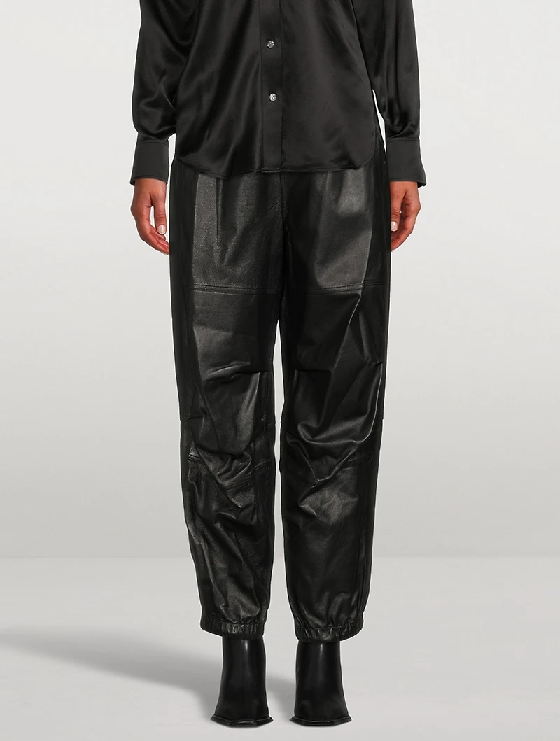 Baggy Leather Joggers