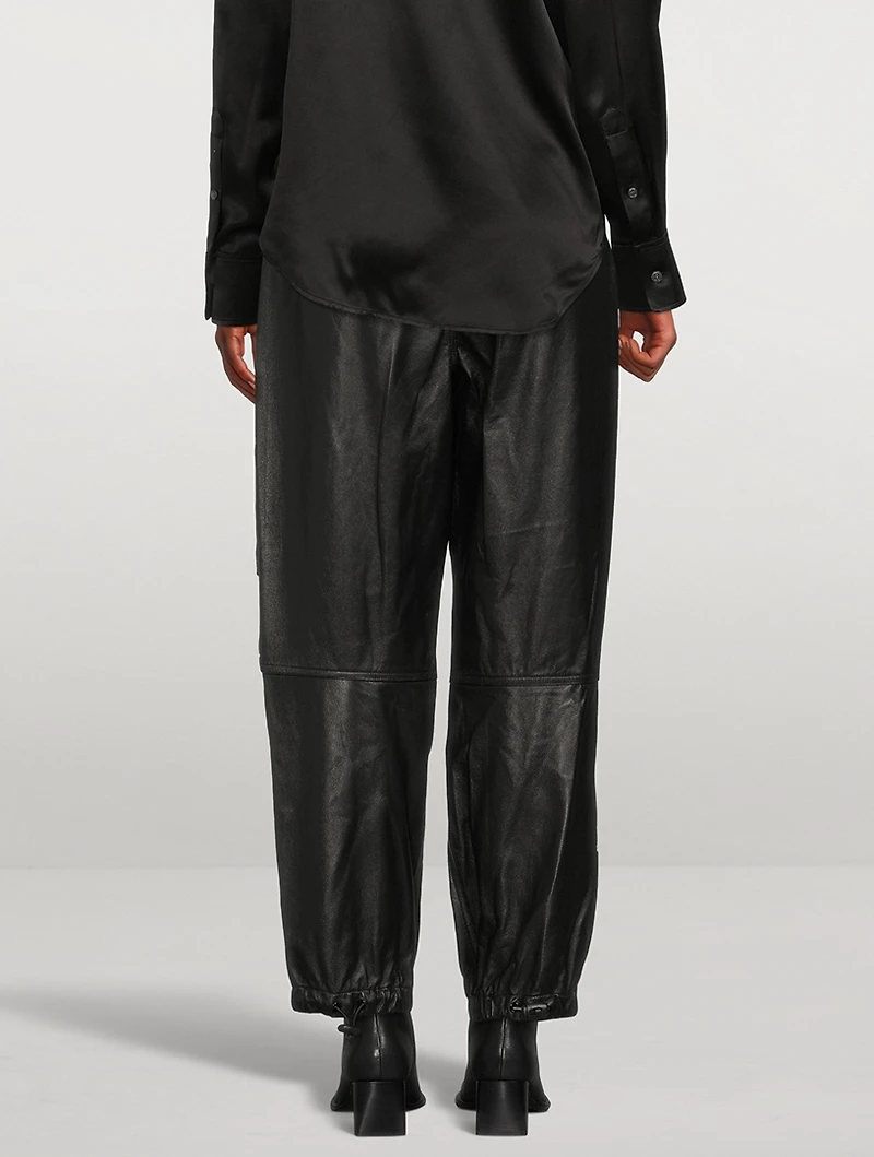 Baggy Leather Joggers