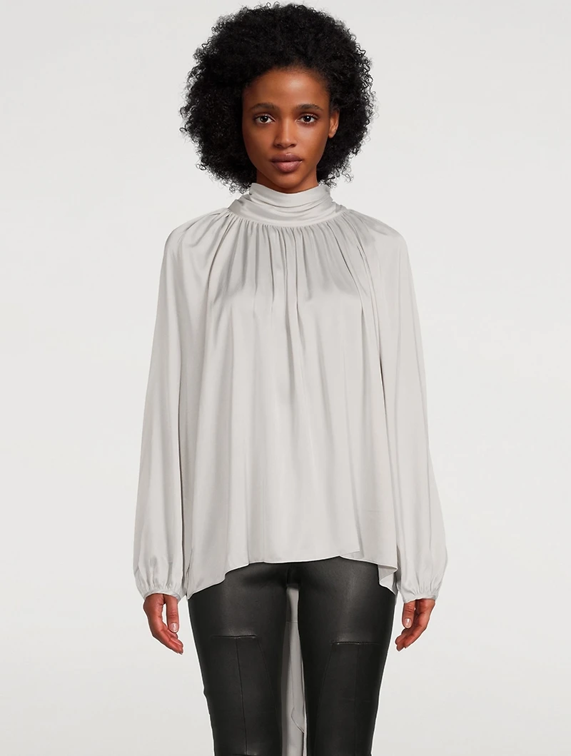 Nera Tie-Neck Blouse