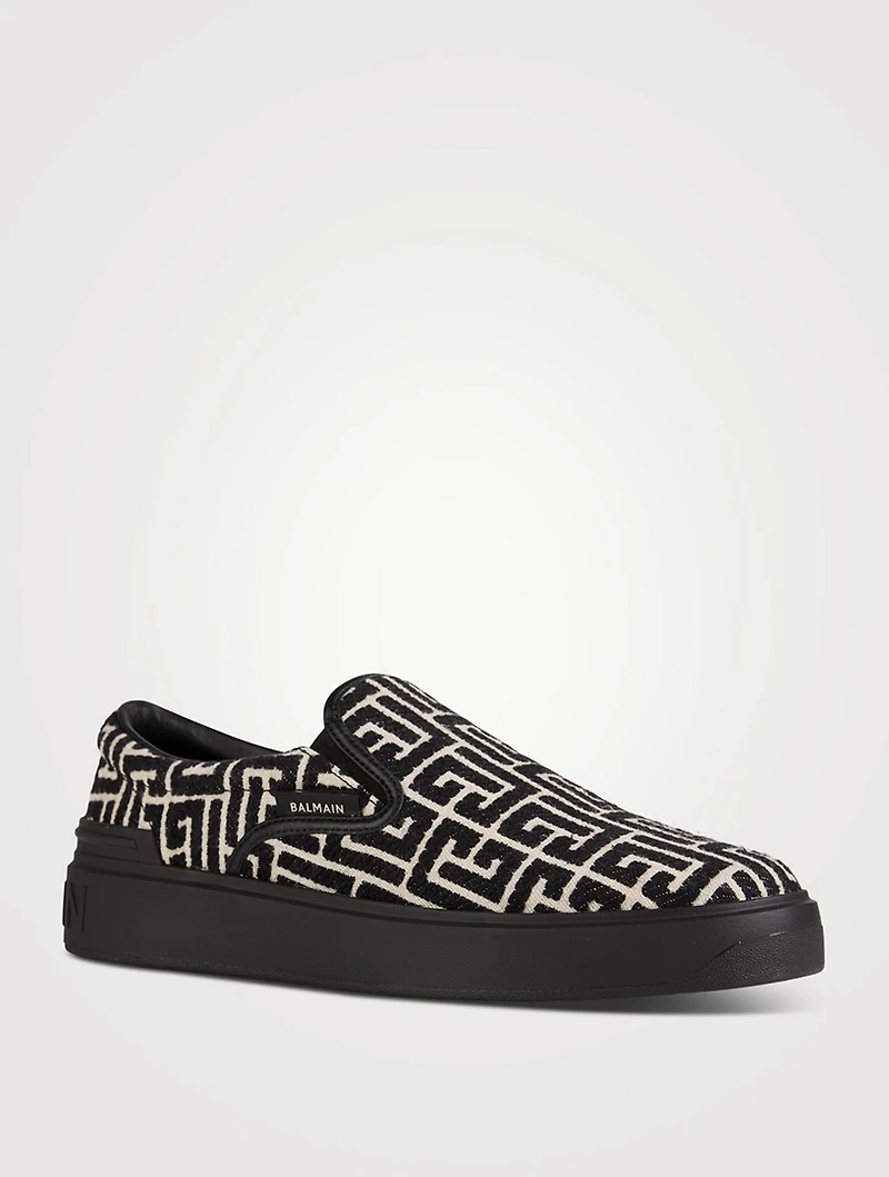 B-Court Monogram Jacquard Slip-On Shoes