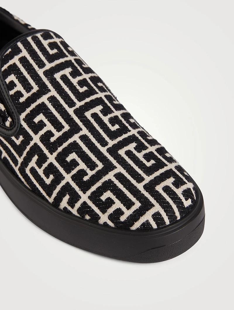 B-Court Monogram Jacquard Slip-On Shoes