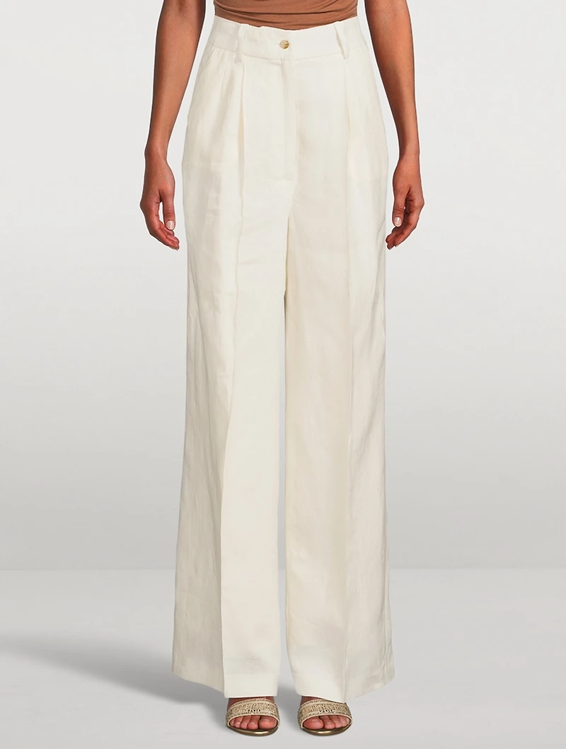 Baiyan Wide-Leg Linen Trousers