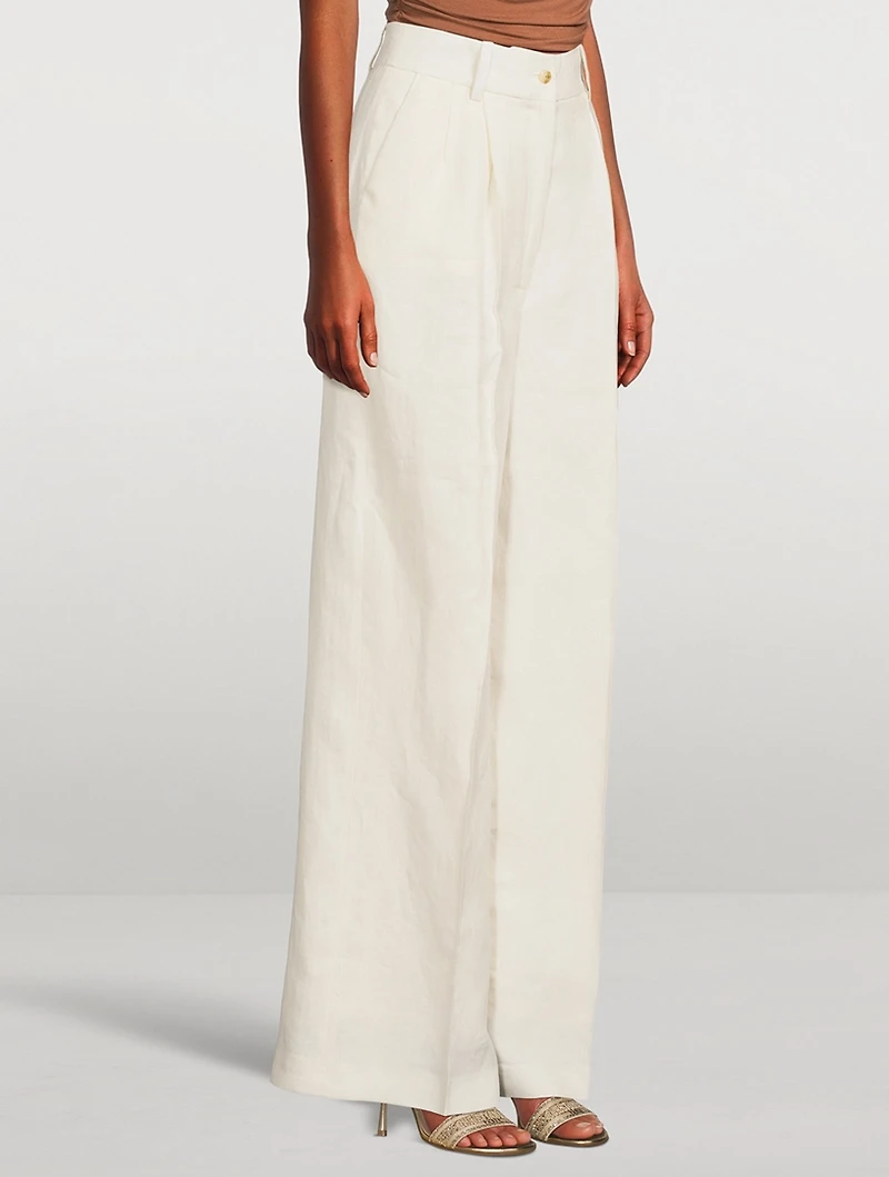 Baiyan Wide-Leg Linen Trousers