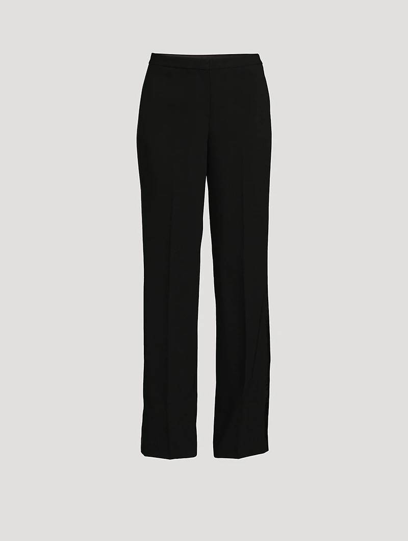 Straight-Leg Crepe Tuxedo Trousers