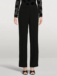 Straight-Leg Crepe Tuxedo Trousers