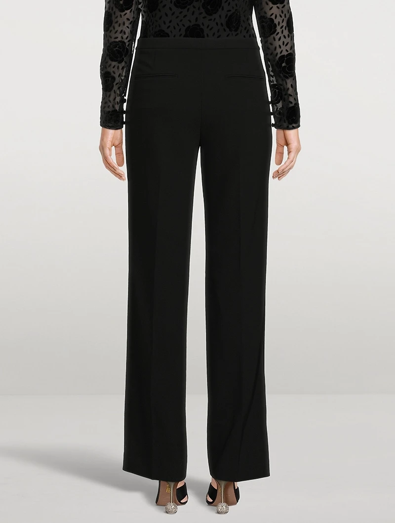 Straight-Leg Crepe Tuxedo Trousers