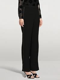 Straight-Leg Crepe Tuxedo Trousers