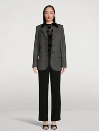 Straight-Leg Crepe Tuxedo Trousers