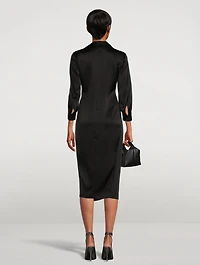 Twist Satin Shirt Dress