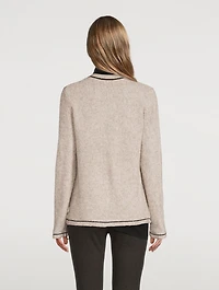 Contrast-Stitched Cardigan