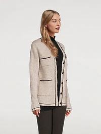 Contrast-Stitched Cardigan