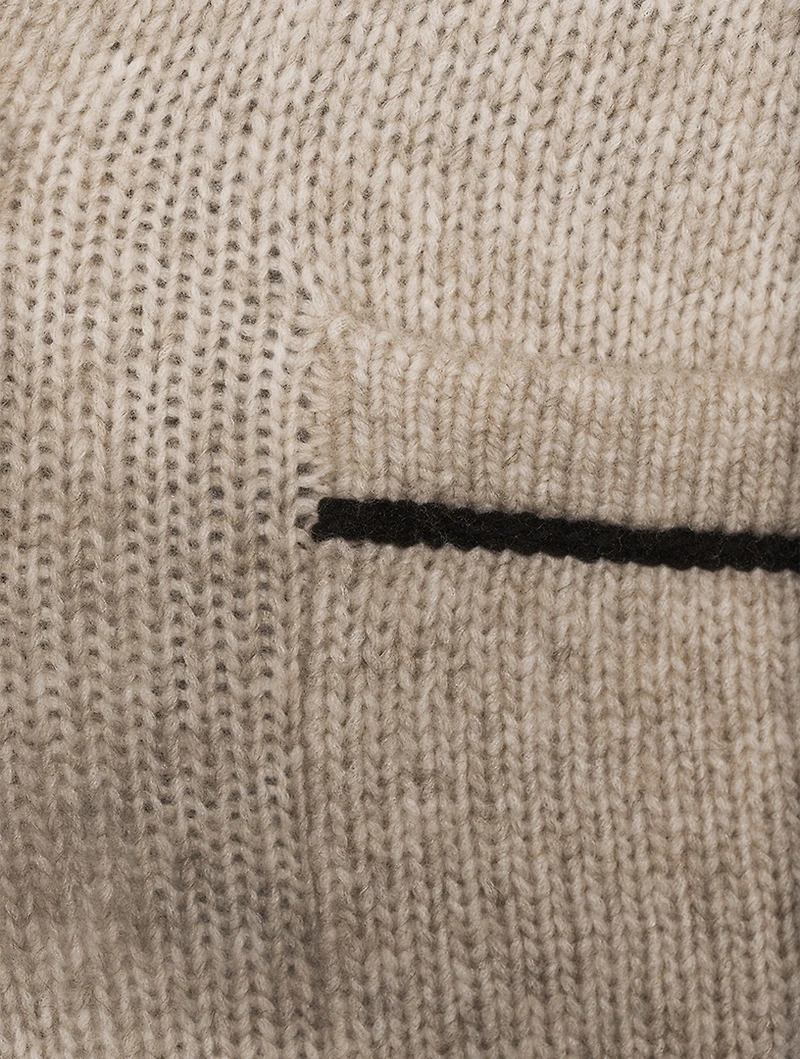 Contrast-Stitched Cardigan