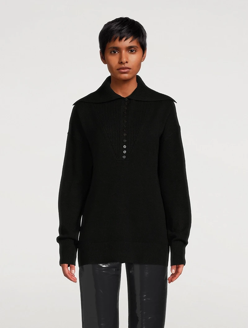 Button Cashmere Sweater
