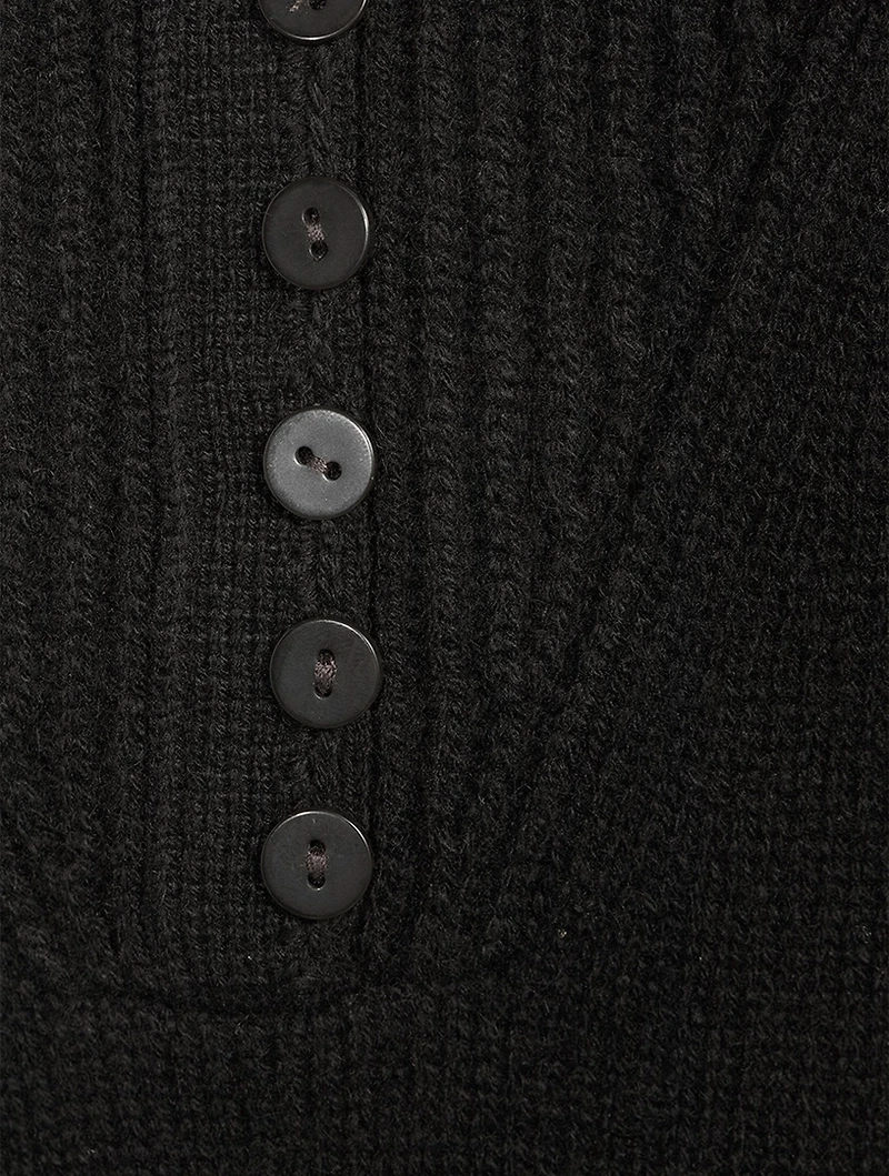Button Cashmere Sweater