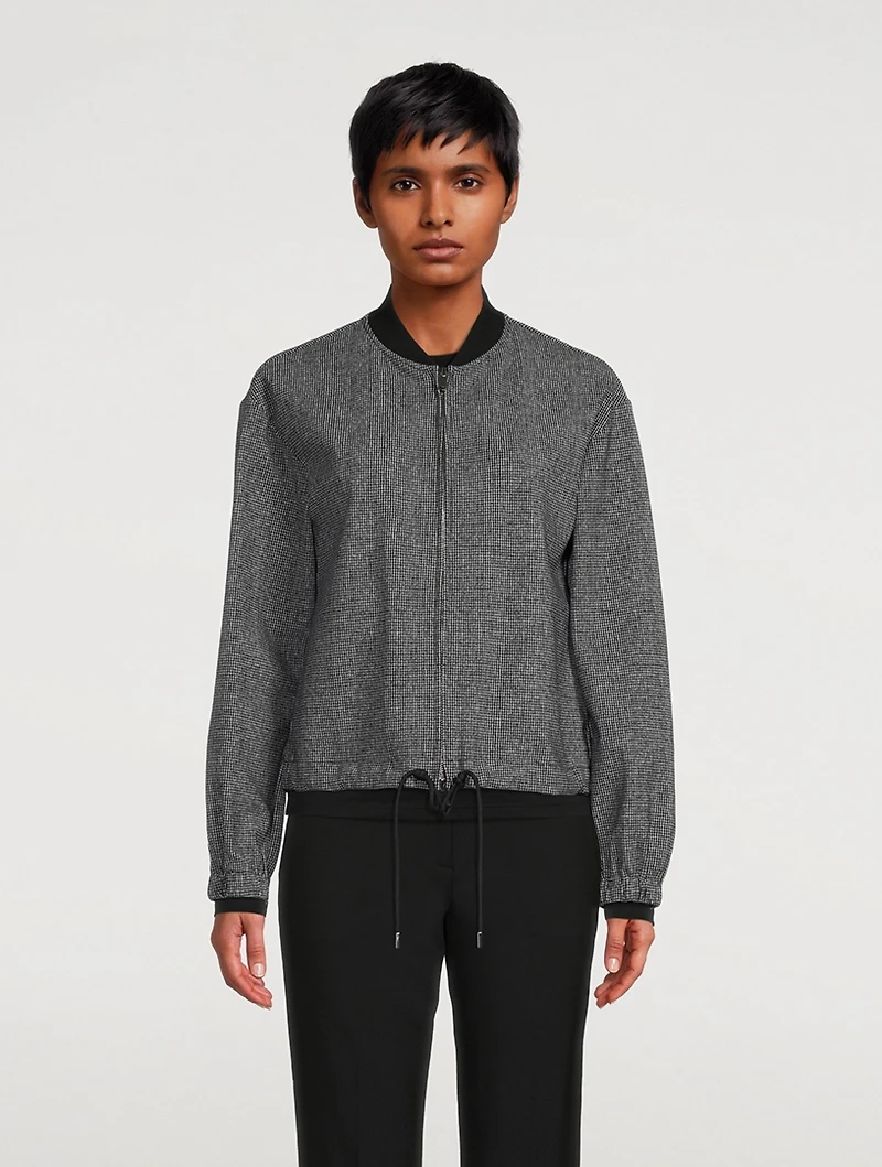 Ponte Anorak Houndstooth Print