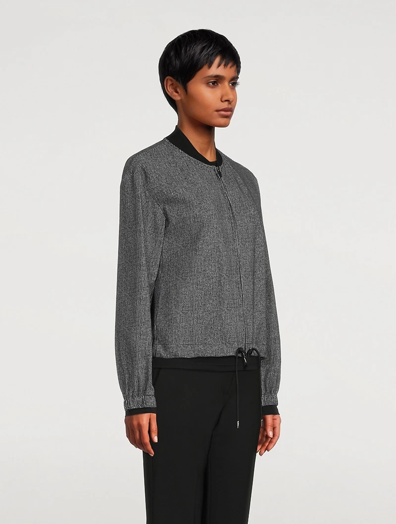 Ponte Anorak Houndstooth Print