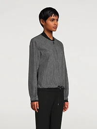 Ponte Anorak Houndstooth Print
