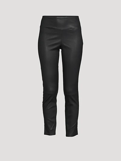 Yoke Leather Leggings