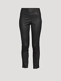 Yoke Leather Leggings