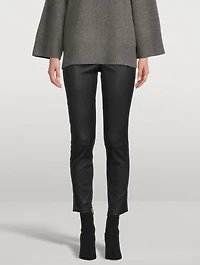 Yoke Leather Leggings