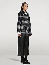 Belted Jacket Plaid Print