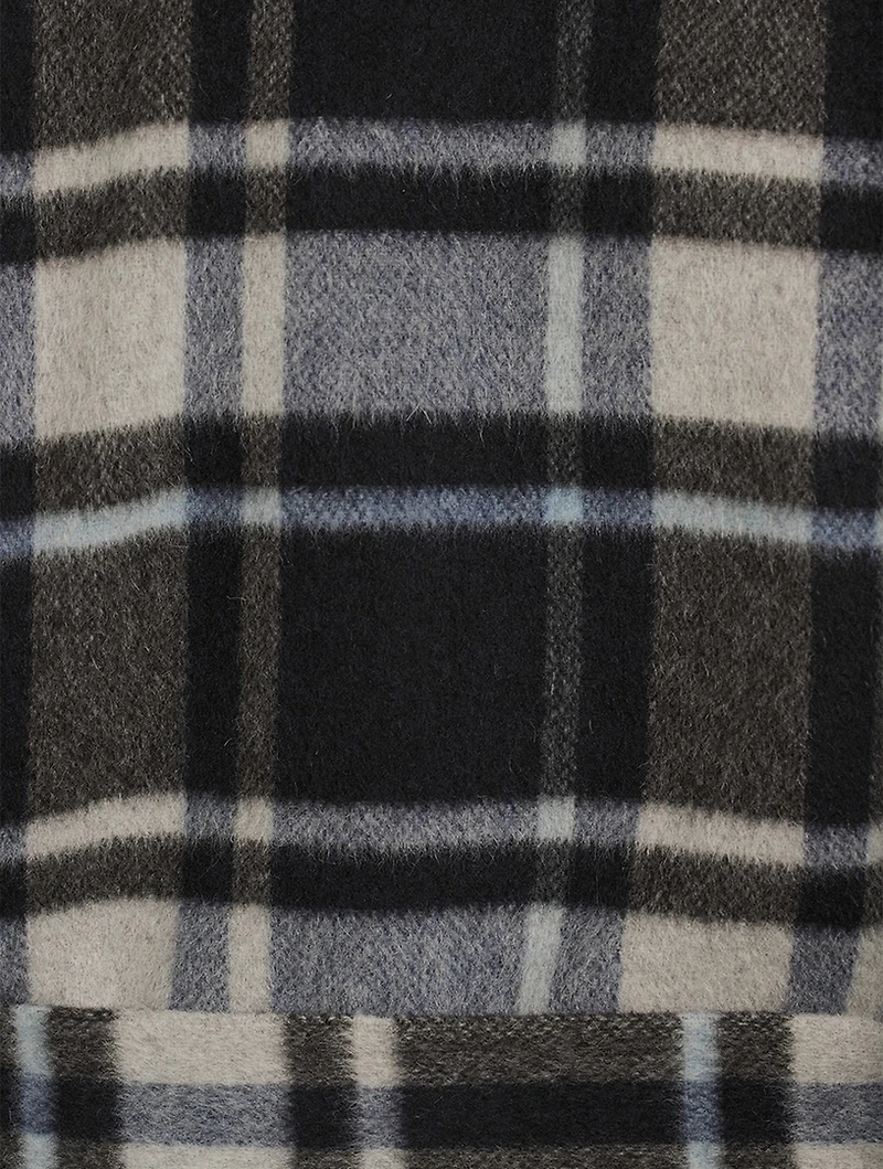 Belted Jacket Plaid Print