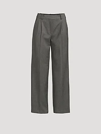 Wide-Leg Twill Trousers