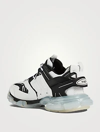 Mesh And Nylon Track Sneakers With Clear Sole