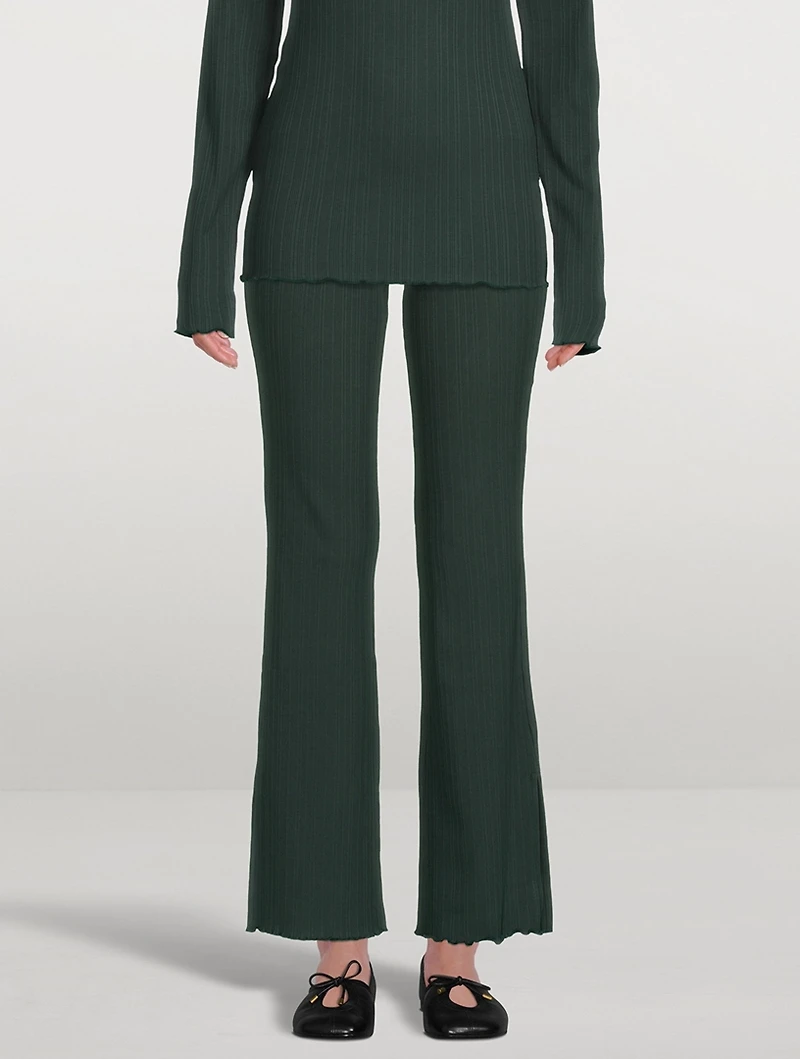 Textured Split-Cuff Trousers