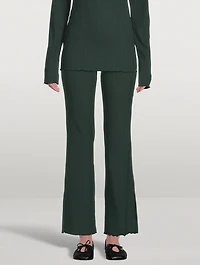 Textured Split-Cuff Trousers