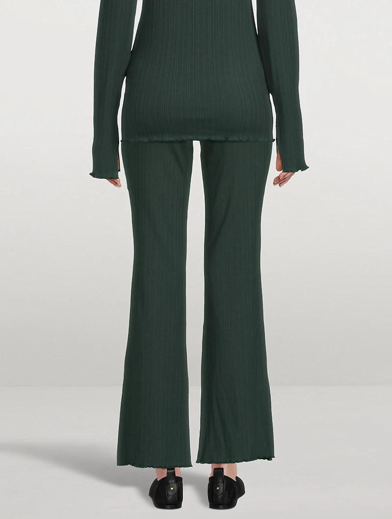 Textured Split-Cuff Trousers