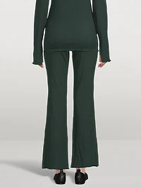 Textured Split-Cuff Trousers