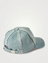 Denim Cap With Monogram Embroidery