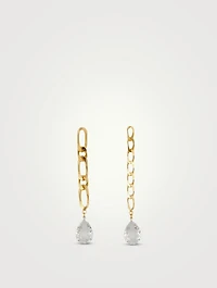 Chain Earrings With Crystal Drops