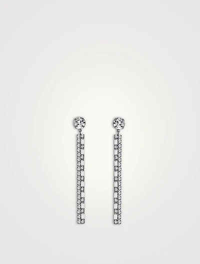Chain Fringe Earrings With Crystals