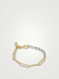 Asymmetrical Chain Bracelet With Crystals