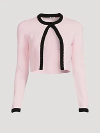 Logo Jacquard Cropped Cardigan