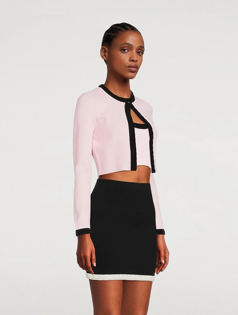Logo Jacquard Cropped Cardigan
