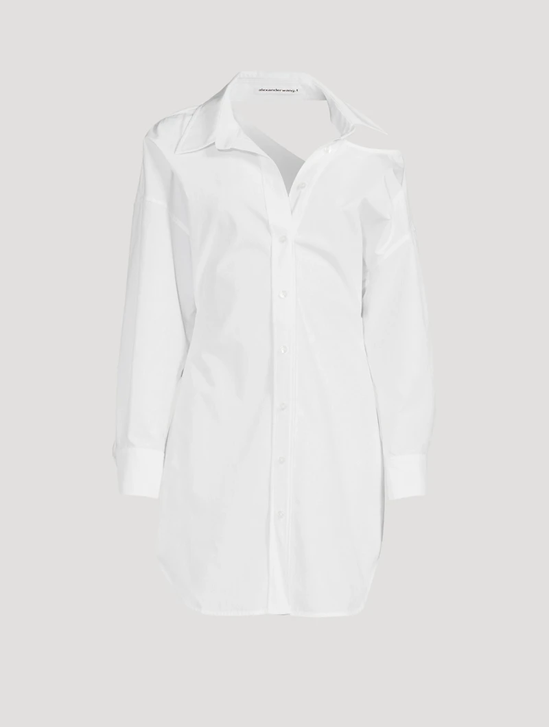 Cut-Out Cotton Shirt Dress
