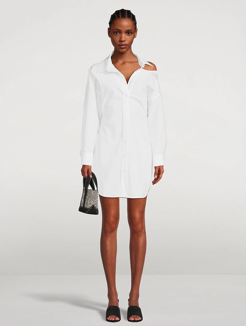Cut-Out Cotton Shirt Dress