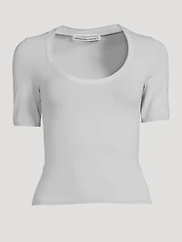 Stretch-Knit Scoopneck T-Shirt