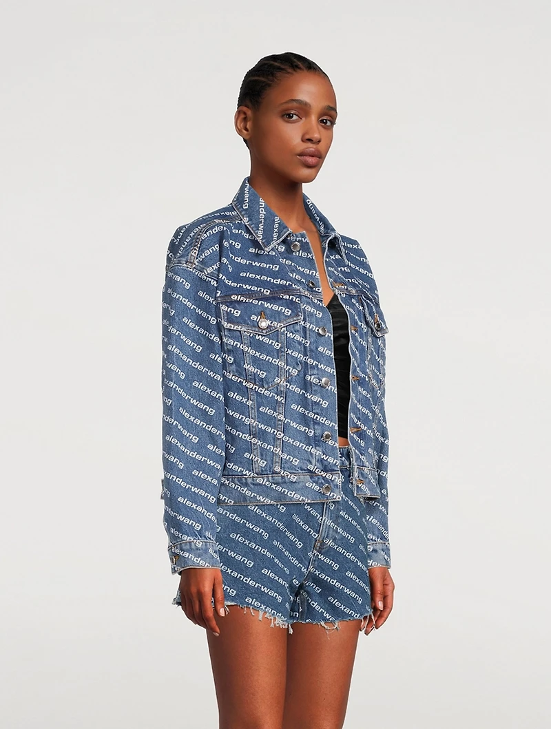 Game Denim Jacket Logo Print