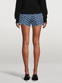Bite Denim Shorts Logo Print