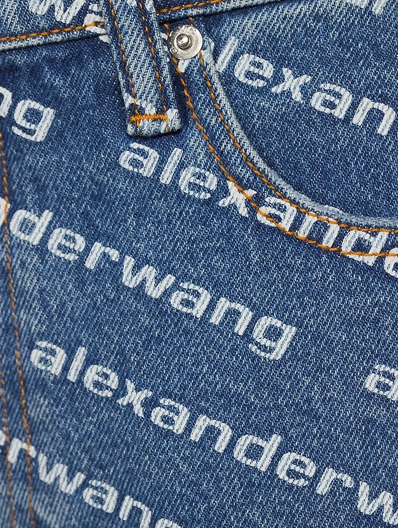 Bite Denim Shorts Logo Print