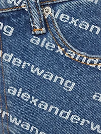 Bite Denim Shorts Logo Print