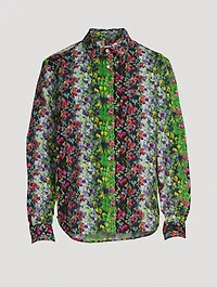 Cotton Shirt Blurred Flowers Print