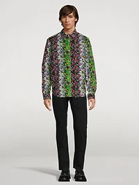 Cotton Shirt Blurred Flowers Print