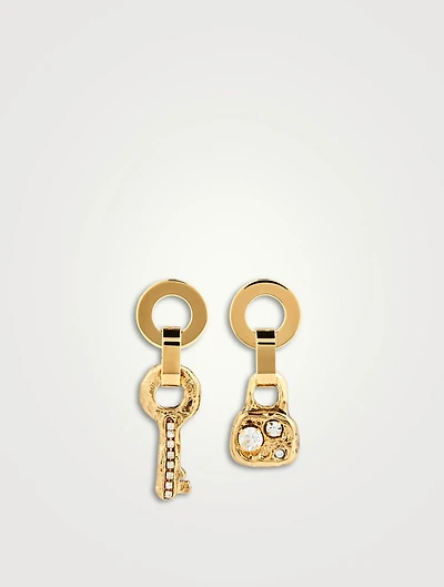 Mismatched Lock And Key Earrings