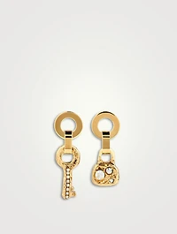 Mismatched Lock And Key Earrings